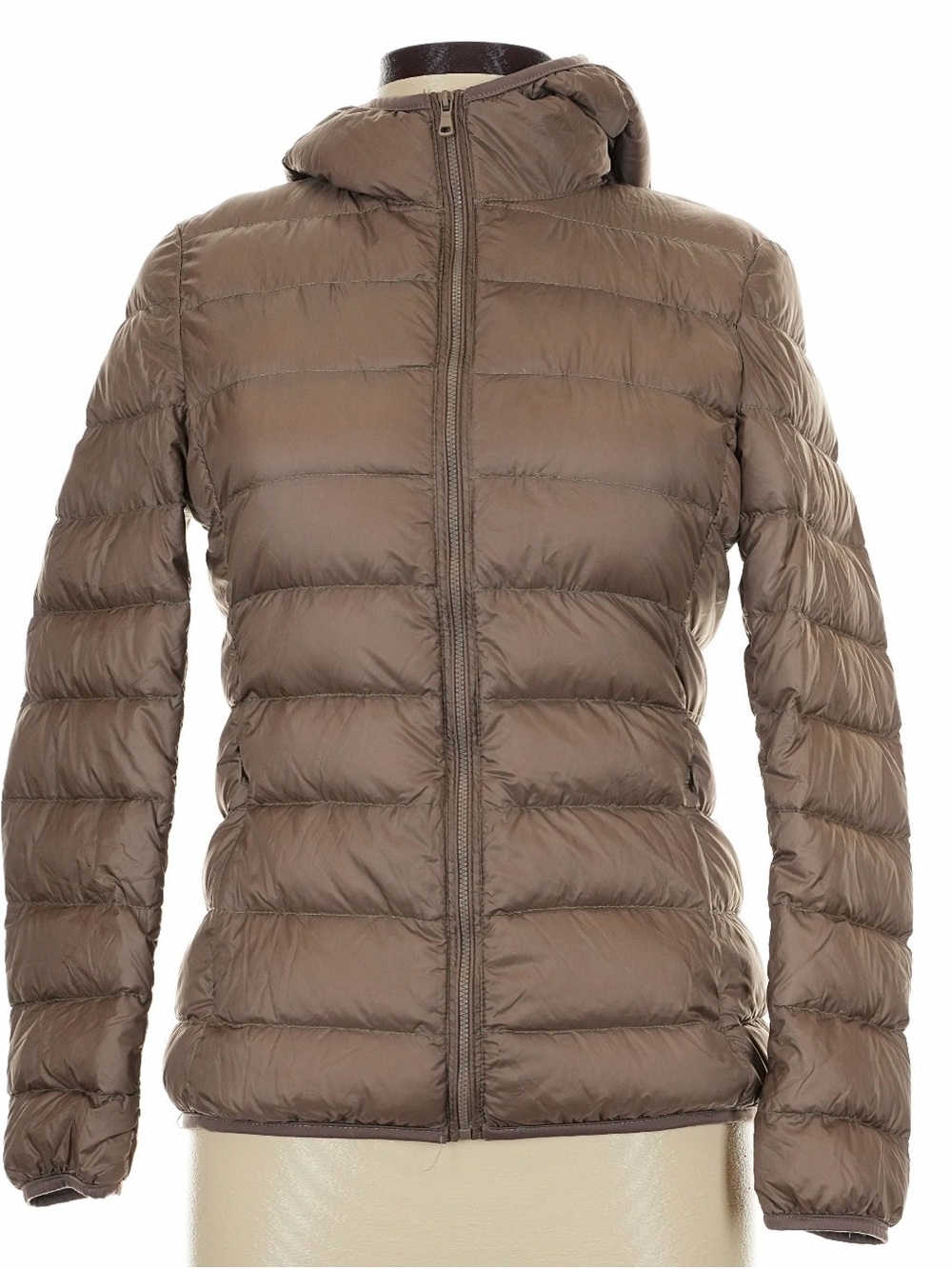 Kids Lightweight Brown Packable Puffer Jacket with Hood